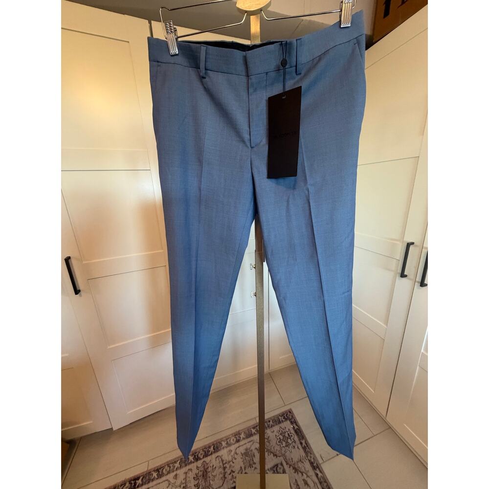 Kooples Blue Wool Modern Slim Pants Size 48 / US 32 New with tags - Picture 2 of 11